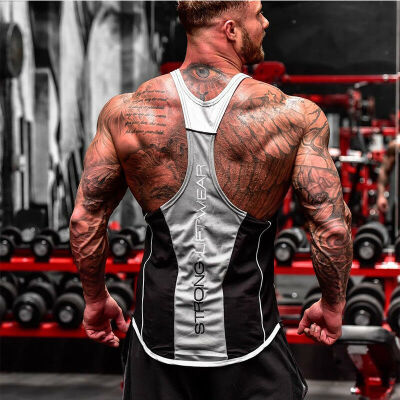 

New Mens Stringer Bodybuilding Tank Top Gym Fitness Singlet sleeveless Vest