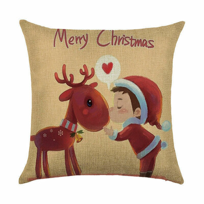 

〖Follure〗Christmas Pillow Case Santa Cotton Linen Sofa Car Throw Cushion Cover Home Decor