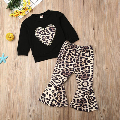 

Toddler Kid Baby Girl Leopard Clothes T-shirt Sweater Pants Outfit Set Tracksuit