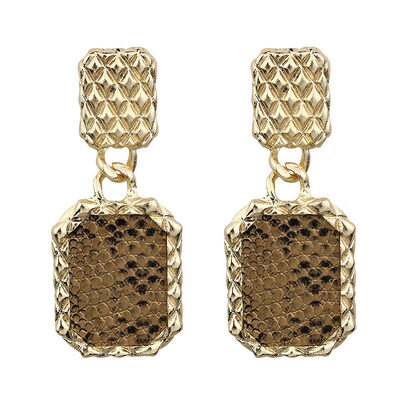 

ZA Geometric Snake Leopard Drop Earrings For Women Boho Long Big Rectangle Dangle Earring Vintage Statement Earings EK303