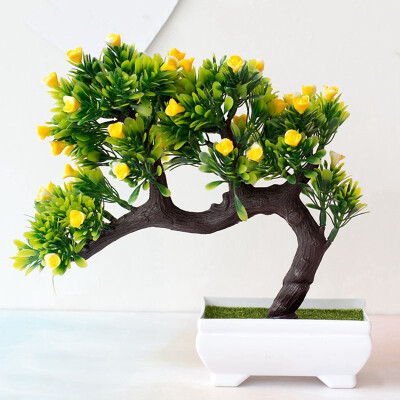 

Fake Artificial Green Plant Bonsai Potted Simulation Flowers Tree HomeOffice