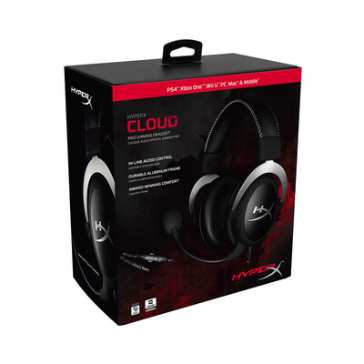 

Kingston HyperX Cloud Sliver Professional Esport Gaming Stereo Headset Noise Cancelling Headphone Earphone