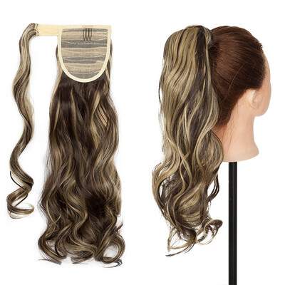 

Long Straight Ponytail Extension Wrap Around Synthetic Ponytail No Clip in Hair One Piece Hairpiece Binding for Women