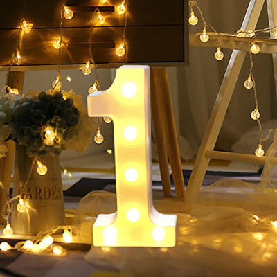 

Gobestart Alphabet LED Digital Lights Light Up White Plastic Digital Standing Hanging A