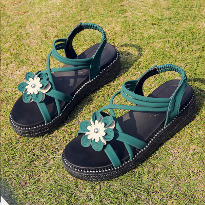 

Sandals female fairy summer students wild flowers super fire holiday beach shoes