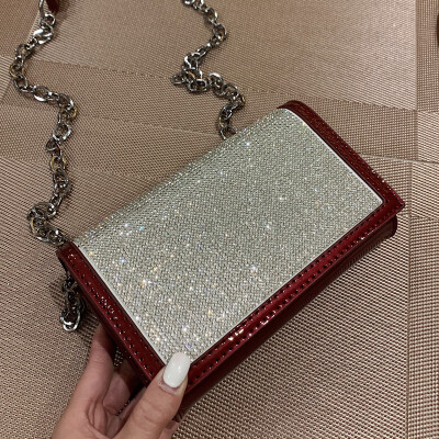 

Shiny Diamond Female Flap Square Bag 2019 Summer New Quality PU Leather Womens Designer Handbag Chain Shoulder Messenger Bags