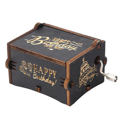 

Retro Vintage Wooden Hand Cranked Music Box Home Crafts Ornaments Decor