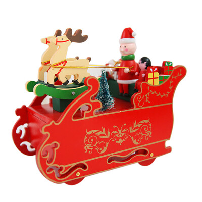 

〖Follure〗Rotating Music Christmas Locomotive Snow car Gift Music Box Indoor Decoration