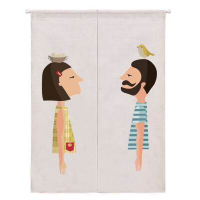 

85120cm Modern And Simple British Style Curtains Bedroom Living Room Entrance Half Curtain Cartoon Personal Decoration