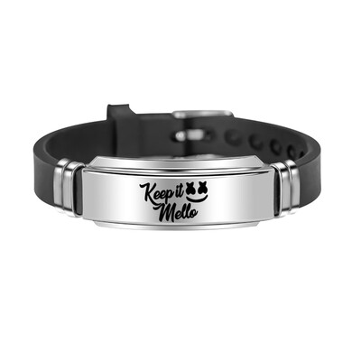 

Dj Marshmello Face Wristbands Titanium Steel Adjustable Silicone Bracelets Bangles For Unisex Women Men