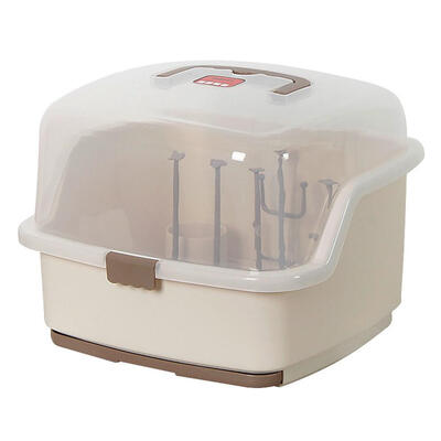 

Portable Baby Bottles Storage Box Drying Rack Plastic Tableware Dry Case