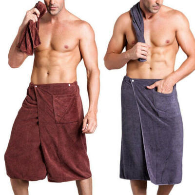 

Mens SPA Bath Shower Wrap Towel ✔100 Cotton Blanket Swimming Beach Towel Pocket