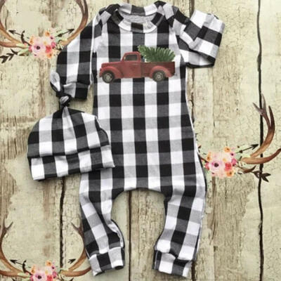 

USA Baby Boys Infant Toddler Plaid Tops Romper Jumpsuit Bodysuit Clothes Outfits
