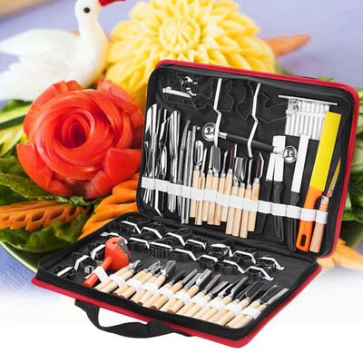 

80Pcs Vegetable Fruit Carving Chiseling Tool Knife Set With Bag High Quality