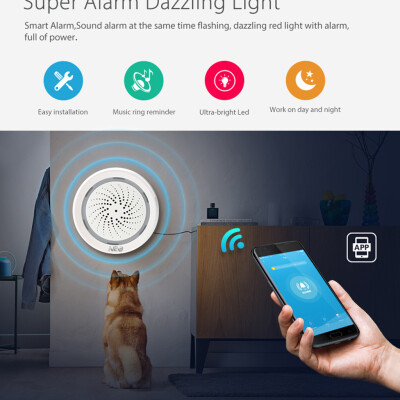 

〖Follure〗WiFi USB Siren Alarm Sensor Smart Wireless With Alexa Echo And Google Home