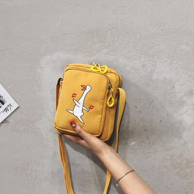 

Tailored Women Fun Cute Ducklings Shoulder Bag Cartoon Girl Student Slung Canvas Bag