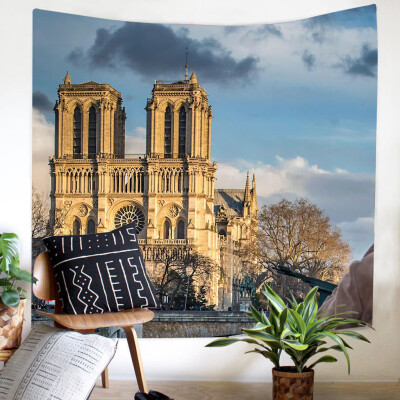 

Toponeto Colorful Print Tapestry Art Room Notre Dame Wall Hanging Tapestry Art Nature