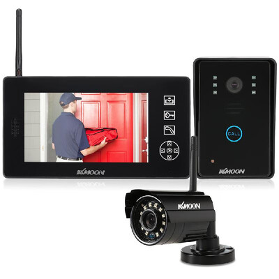 

KKmoon 24GHz 7 Wireless LCD Color Video Door Phone 14 CMOS 12 IR LEDS CCTV Camera Support Monitoring Unlock Snapshot Reco