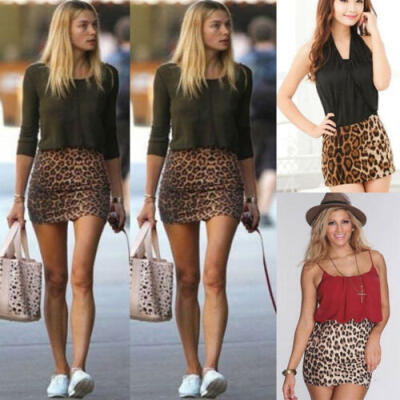 

Hot Sell Women Sexy Leopard Mini Skirt Ladies Lastest Fashion Bodycon Dress