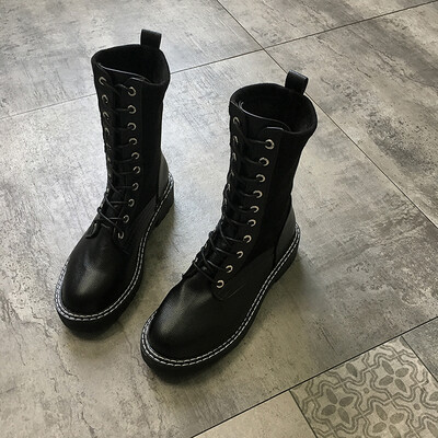 

Motorcycle Martin Boots New British Style Autumn Europe&the United States thick heel thin boots handsome barrel boots