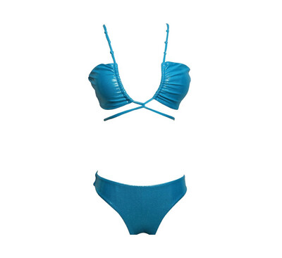 

Womens Solid color sexy bikini special fabric high elastic swimsuit