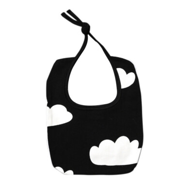 

Baby Bibs Clouds Cross Grid Towel Cotton Children Infant Saliva Towels Girls Boys Bibs Black with White Bibs