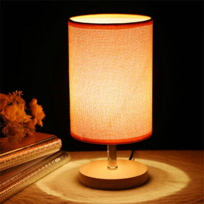 

Modern Fashion Simple 5 Colors Fabric Wood Led E27 Dimmer Table Lamp For Bedroom Bedside Bar Deco Light 80-265V