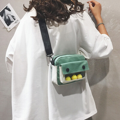 

Ins super fire net red small bag female 2019 cute cute girl canvas bag tide Korean version of the ocean shoulder shoulder Messenger bag