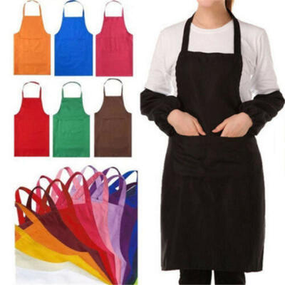 

Thicken Cotton Polyester Blend Anti-wear Cooking Kitchen Bib Apron With Pockets
