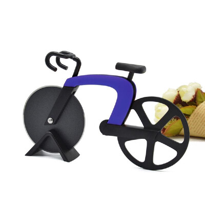 

Stainless Steel Pizza Cutter Two-wheel Bicycle Shape Pizza Cutting Knife Pizza Tool Pizza Cutter Rose