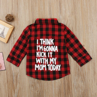 

Toddler Kids Baby Boys Girls Plaid Tops Casual Shirt Long Sleeve T-shirt Clothes