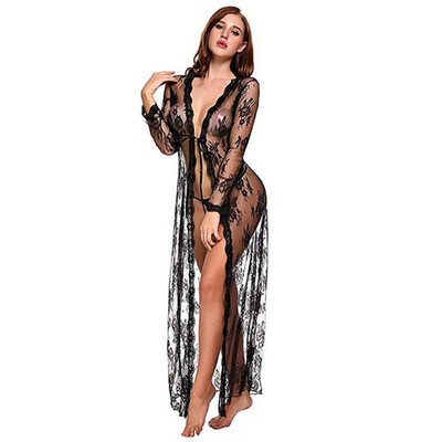 

Toponeto Lingerie for Women Sexy Long Lace Dress Sheer Gown See Through Kimono Robe