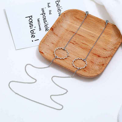 

New Multifunction Long Chain Necklace For Women Minimalist Gold Color Geometrice Circle Dangle Necklace Jewelry