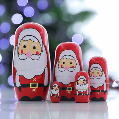 

Tailored Christmas Wooden Doll Childrens Gift Matryoshka Doll Decoration Supplies