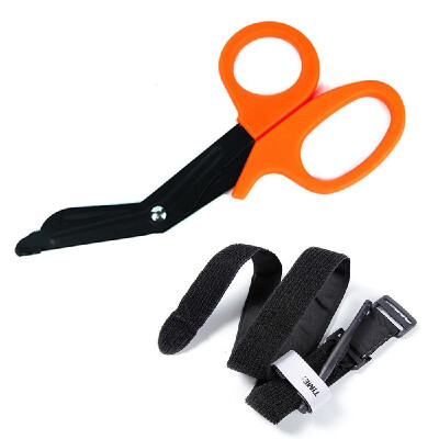 

Outdoor Portable One-Handed Tourniquet Strap Trauma Shears Scissors Military Tactical Emergency First Aid Kit