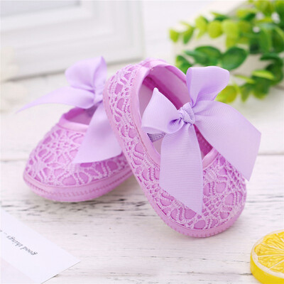 

Baby Girl Breathable Anti-Slip Shoes With Bowknot Casual Sneakers Toddler Soft Soled First Walkers