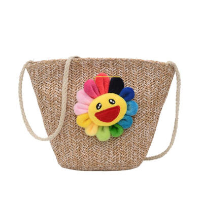 

Floral Cartoon Decor Bag Women Shoulder Messenger Woven Beach Casual Bags