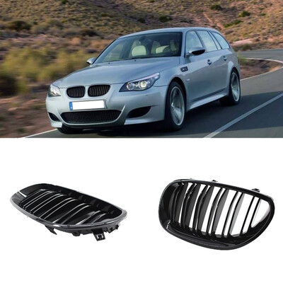 

Replacement For BMW 5 Series E60E61 2003-2009 1 Pair Black Front Hood Grille Grill Car Accessories