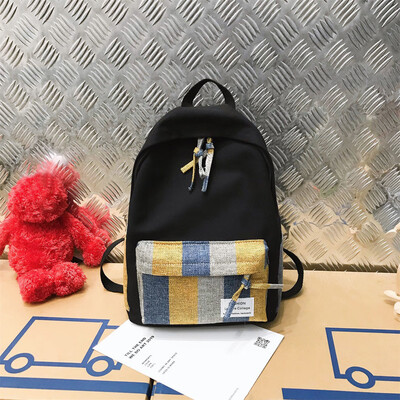

Tailored Large Capacity Solid Color Waterproof Nylon Casual Backpack School Bag