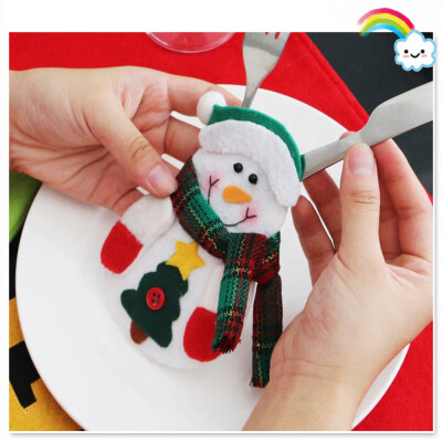 

Tailored Christmas Snowman Santa Claus Dinnerware Cover Xmas Fork Tableware Bag