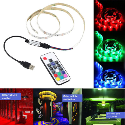 

〖Follure〗1M 5050 RGB LED Strip Non-Waterproof USB LED Light Strips Flexible Tape DC 5V