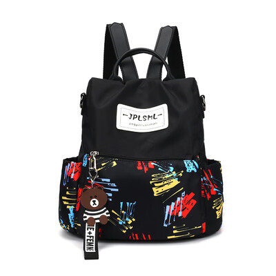 

Womens shoulder backpack Korean fashion printed shoulder bag waterproof Oxford cloth Portable Travel Backpack