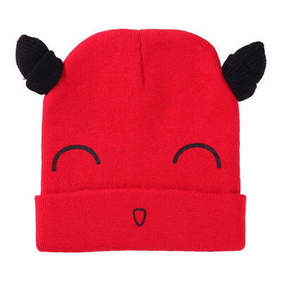 

Kids Baby Cute Cartoon Smile Face Ear Hats Knitted Cap Winter Warm Beanies