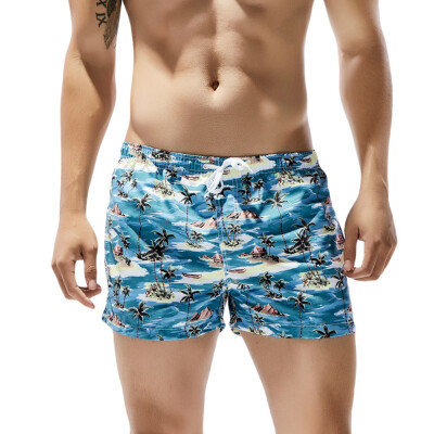 

Roseonmyhand Men Breathable Swim Trunks Pants Swimwear Shorts Slim Wear Coconut Tree Printing