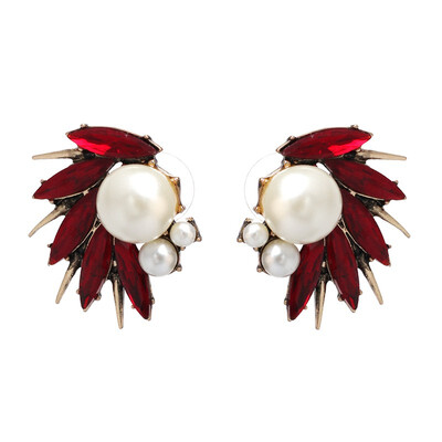 

JURAN Factory Price 2017 Vintage Croods Primitive Brincos Cute Simulated Pearl Stud Earrings Statement Fashion Jewelry 6 Colors
