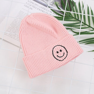 

Childrens Wool Hats South Korea Autumn And Winter Candy Color Smile Cap Hat