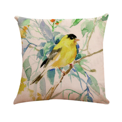 

〖Follure〗Bird Tree Cotton Linen Pillow Case Cushion Cover Waist Cover Home Decor