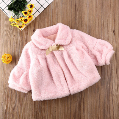 

Kids Baby Girl Winter Warm Cloak Fur Coat Toddler Hooded Jacket Outwear Clothes