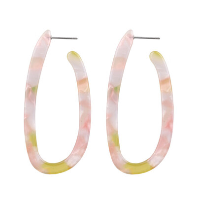 

EK488 New Fashion Leopard Big Brown Geometric U Shaped Circle Acrylic Drop Earrings For Women Statement Long Boucle Doreille