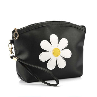

Tailored Fashion Women Flower Leather Zipper Handbags Cosmetic Bag Makeup Pouch Purses